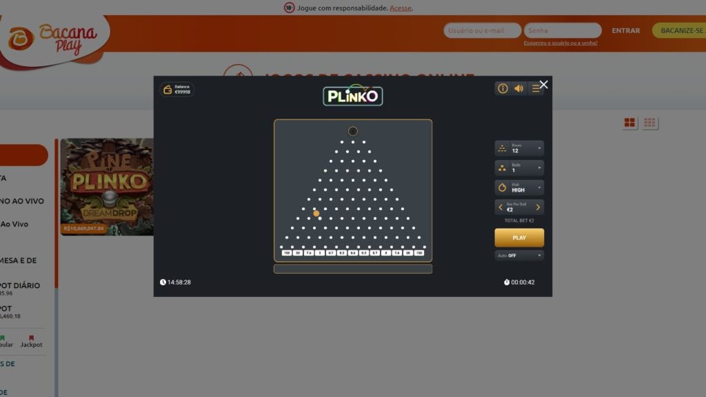 plinko no bacana play