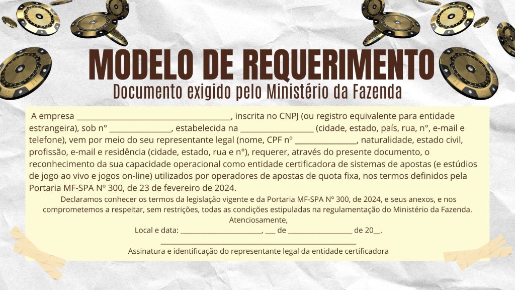 Requerimento para regulamentação das Apostas no Brasil - Foto: designer/feedback