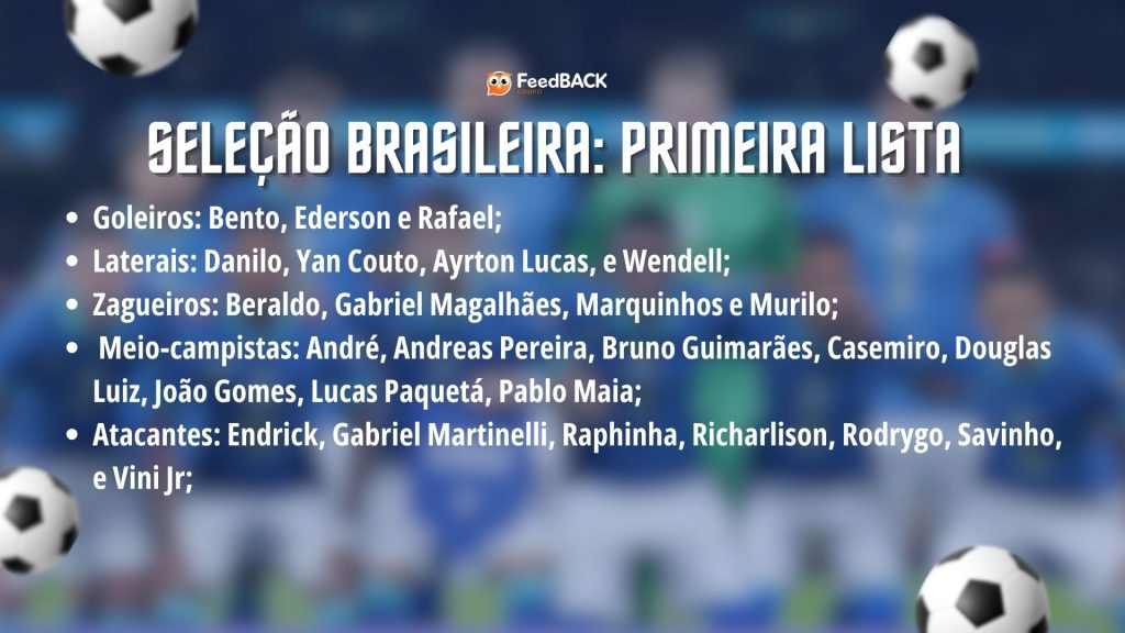 Lista da Seleção Brasileira - Foto: Designer/feedback
