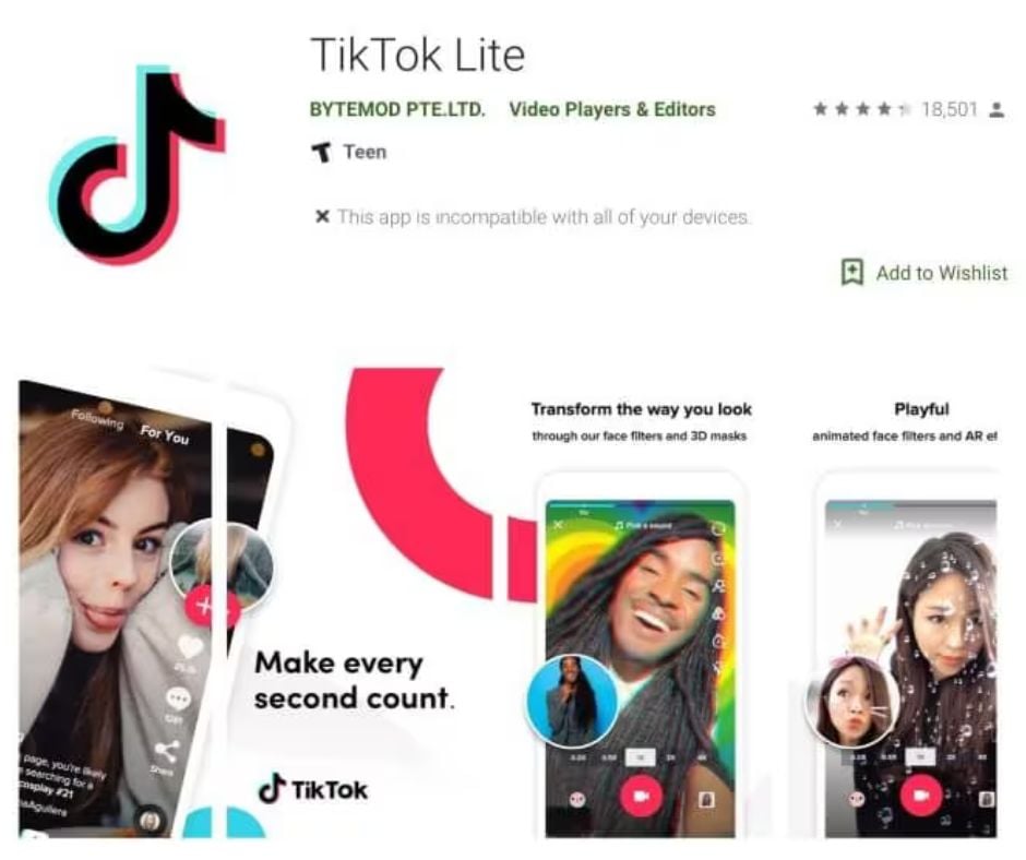 TikTok Lite app - Foto: reprodução/web