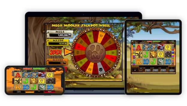 Screenshot Mega Moolah on desktop, mobile and tablet