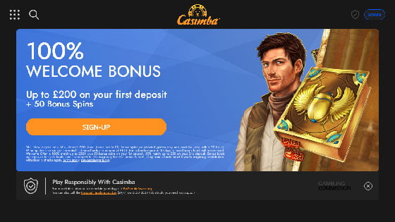 Casimba Casino Home screenshot