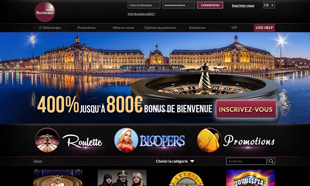Casino Bordeaux desktop Home Page