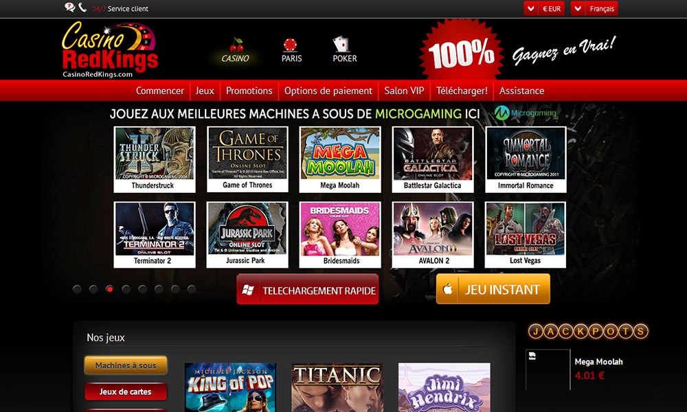 Casino Redkings desktop Home Page