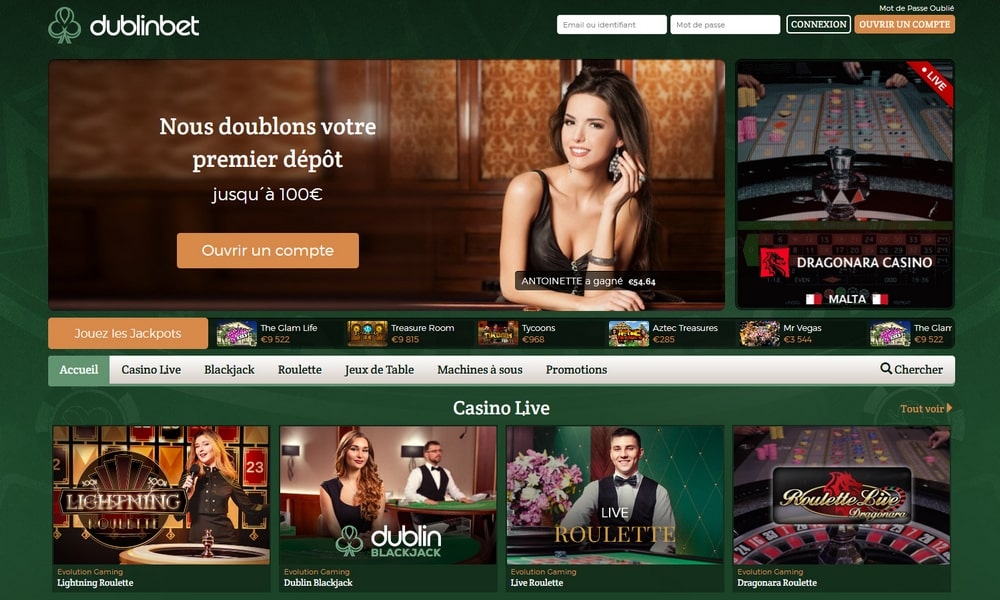DublinBet desktop Home Page