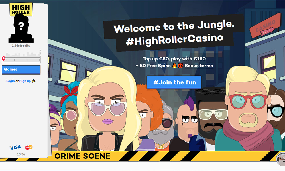 High Roller desktop Home Page