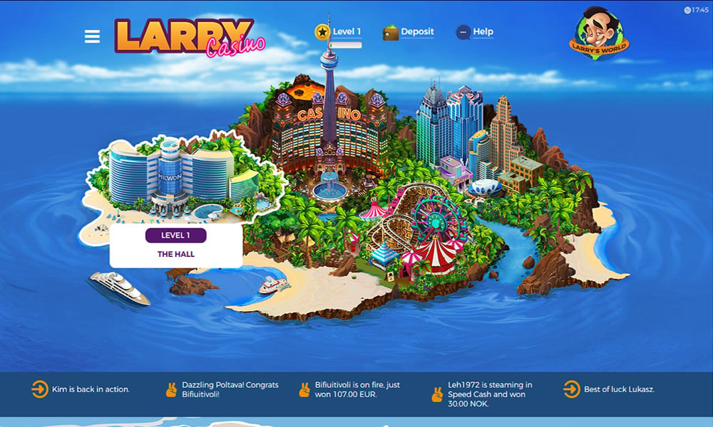 Larry Casino desktop Home Page