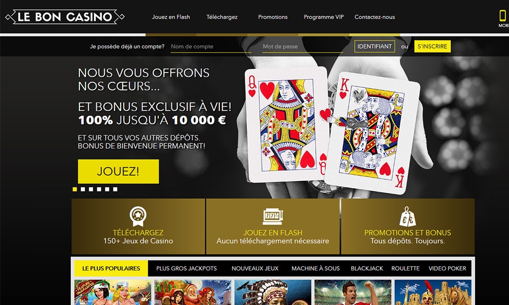 Le Bon Casino desktop Home Page