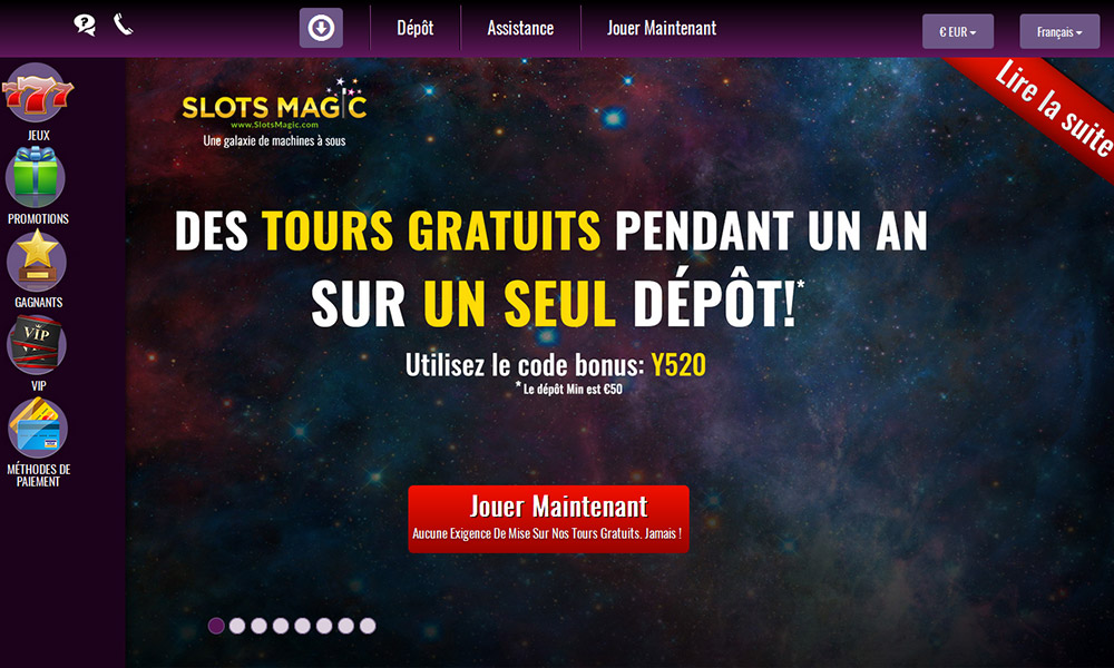 Slots Magic desktop Home Page