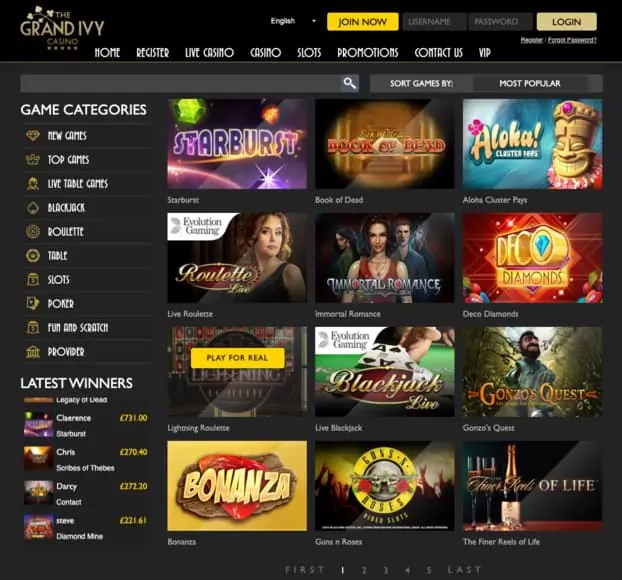 The Grand Ivy Casino - Online Slots Games