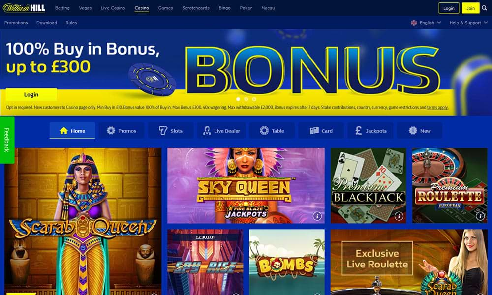 William Hill Casino Desktop Home