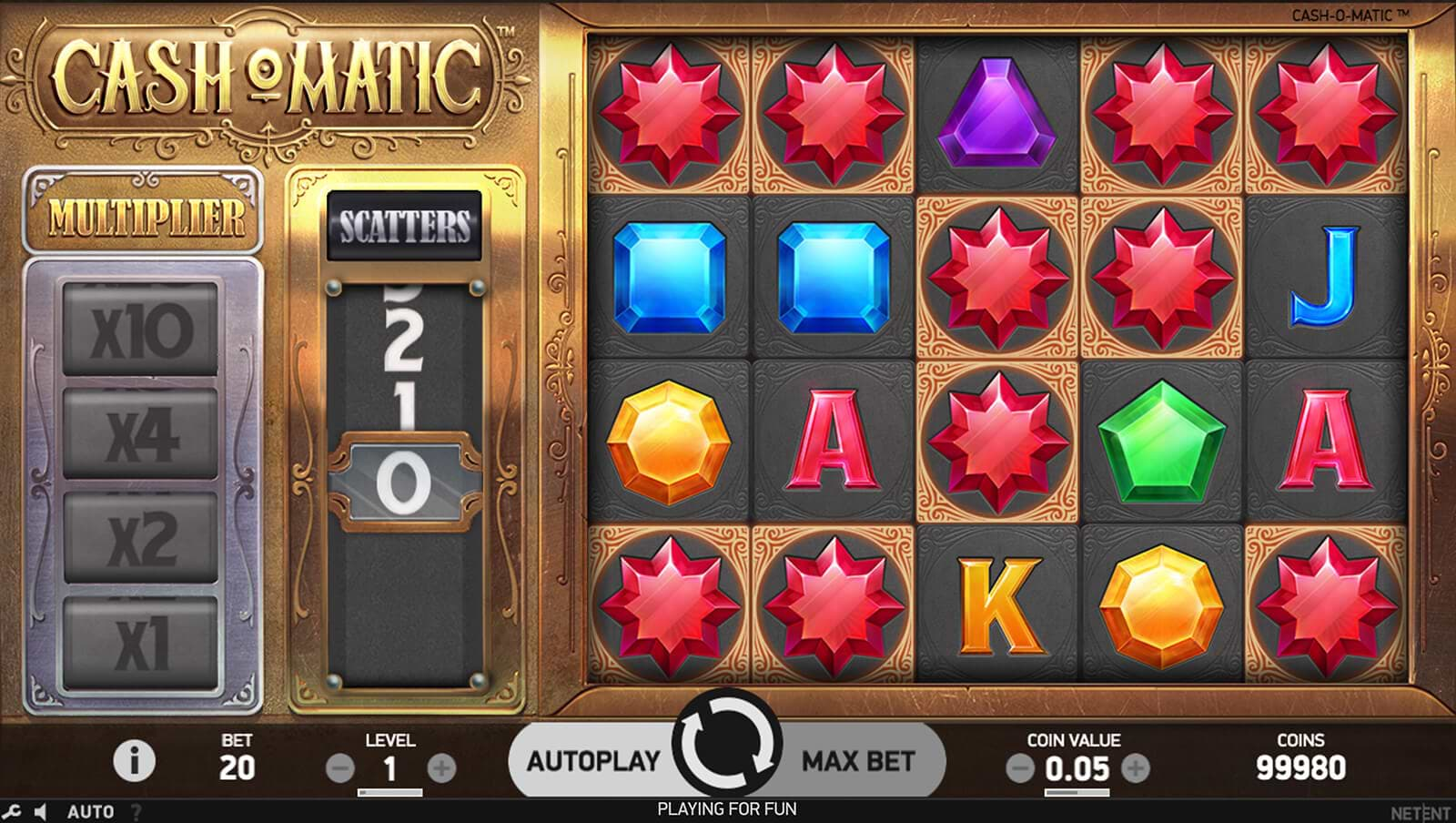 Screenshot of the Cash-O-Matic slot machine on computer