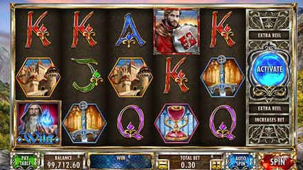 Screenshot of the Knights slot machine on computer