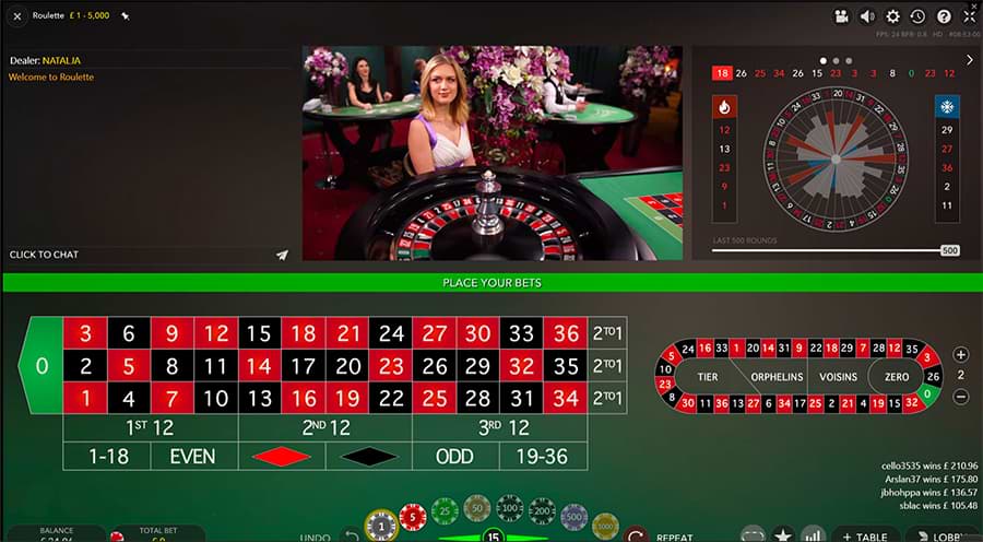 Screenshot of live baccarat by Visionary iGaming