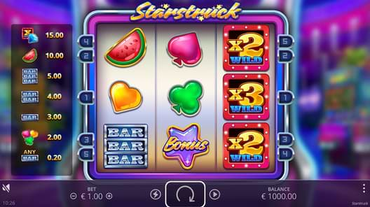 Screenshot on Star Struck slot machine on computer