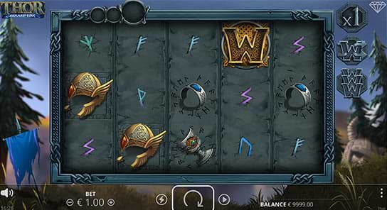 Screenshot of the Thor Hammer Time slot machine on computer