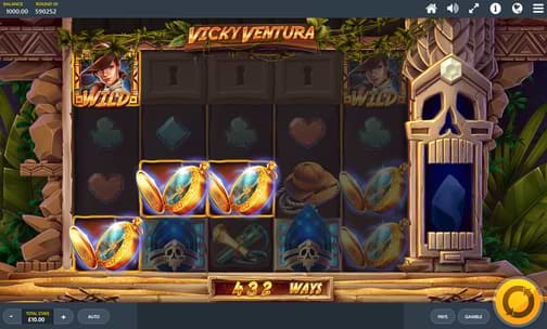 Screenshot of the Vicky Ventura slot machine on computer