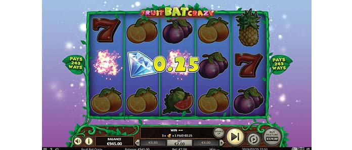 Win on the Fruitbat Crazy slot machine