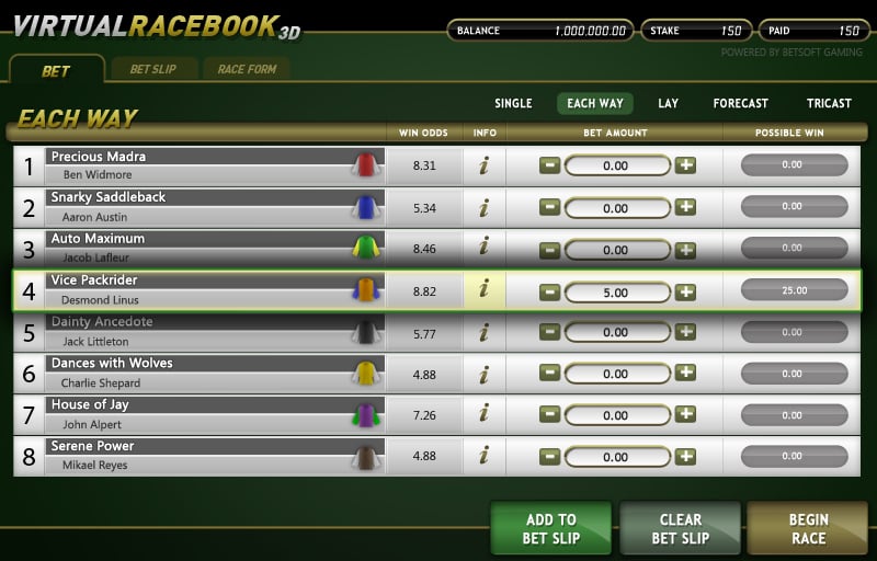 Virtual Racebook 3D Screenshot