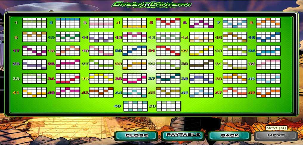 Green Lantern Paylines