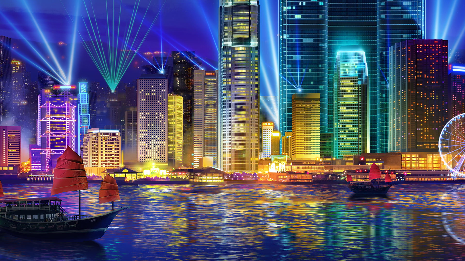 Game hight resolution background Hong Kong Tower