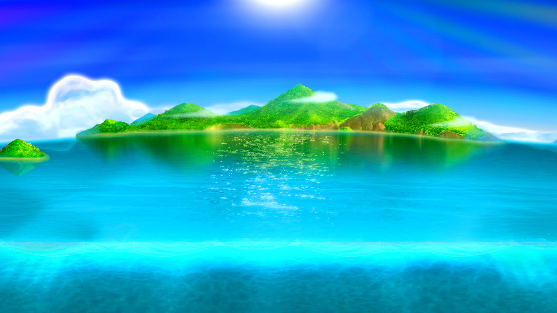 Game hight resolution background Dolphin's Island