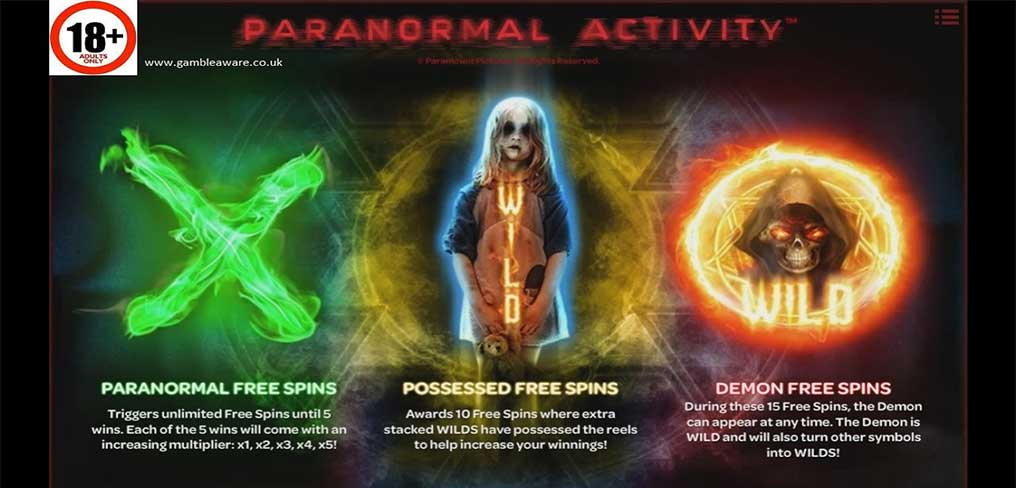 Paranormal Activity Free spins