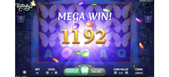 Mega Win on Butterfly Staxx 2 slot machine