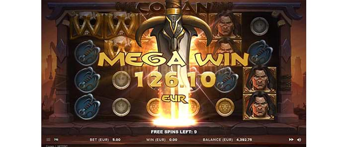 Big wins on Netent's Conan slot machine