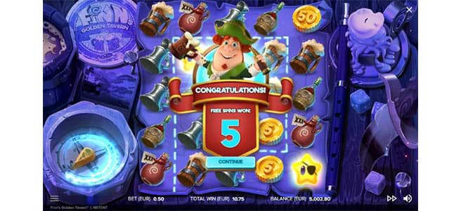 Win Free spins on Finn's Golden Tavern slot machine