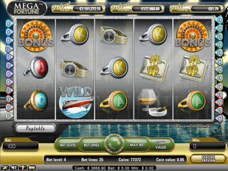 Screenshot Mega Fortune slot machine