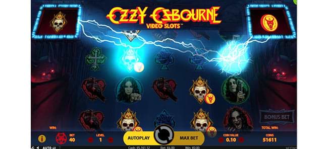 Screenshot of the Ozzy Osbourne slot machine