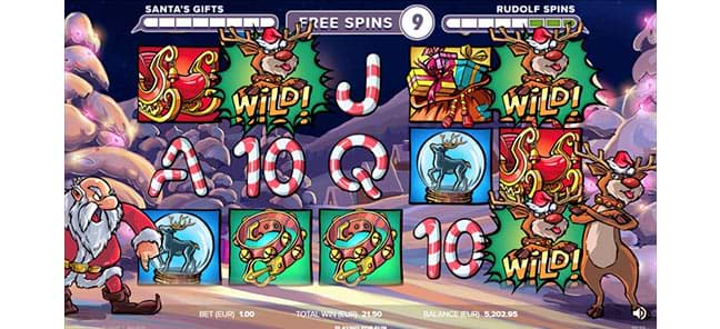 Free spins on Santa vs Rudolf slot machine