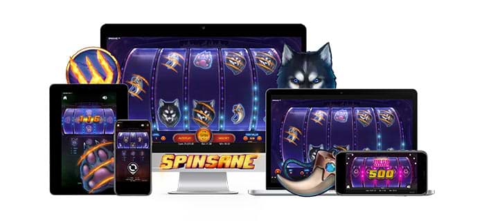 Screenshots of Spinsane on computer and mobile