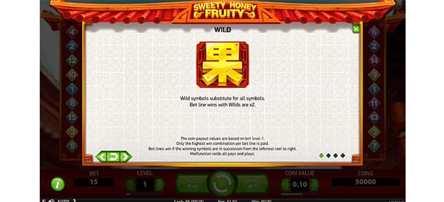 Wild on the Sweety Honey Fruity slot machine