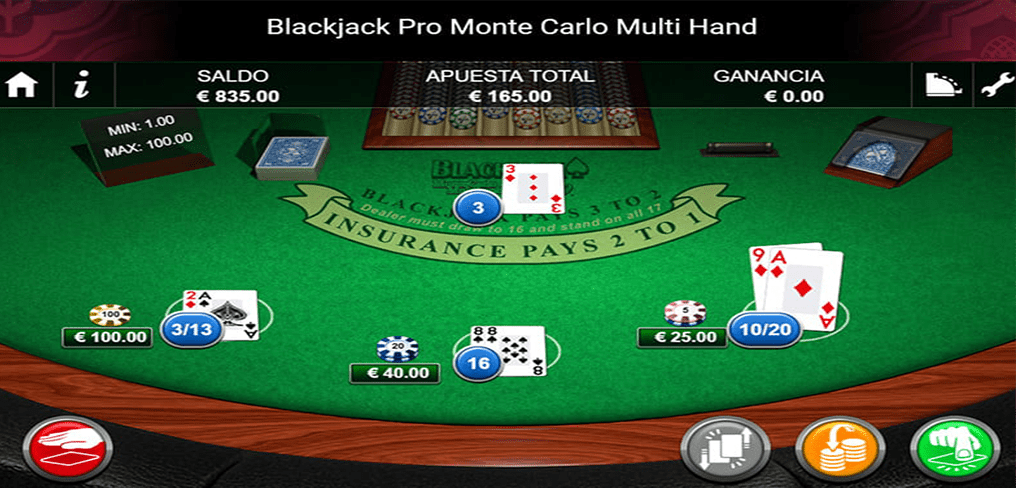 BlackjackPro MonteCarlo Multihand Screenshot