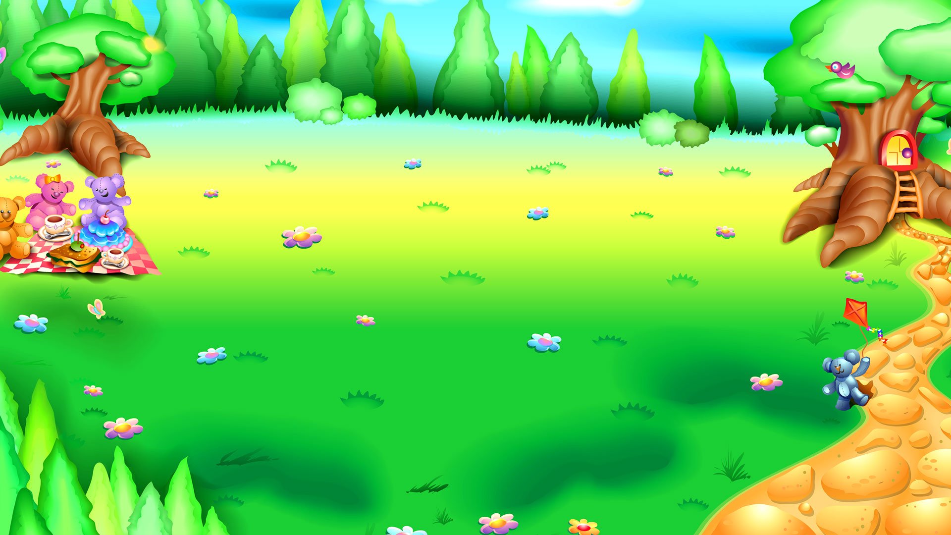 Game hight resolution background Teddy Bear's Picnic