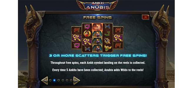 Gewinnen Sie Freispiele auf dem Ankh of Anubis Spielautomaten. 