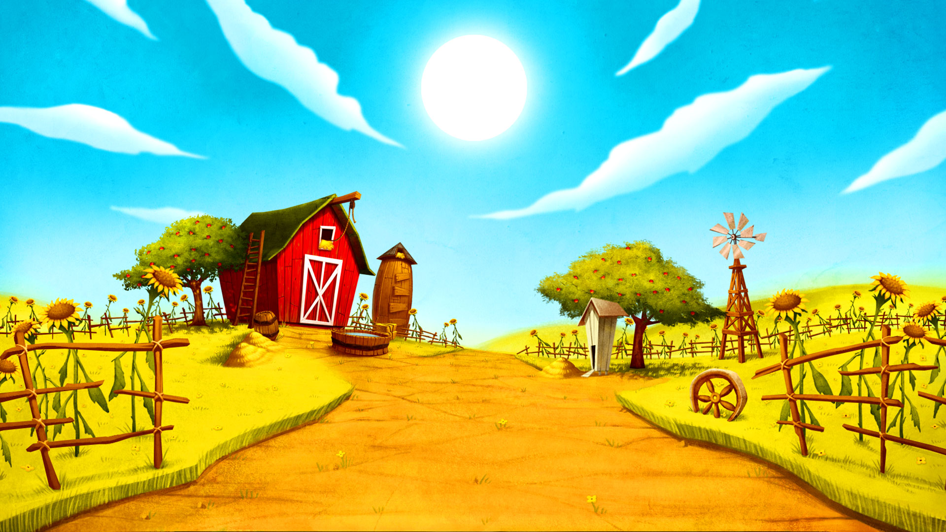 Game hight resolution background Crazy Cows