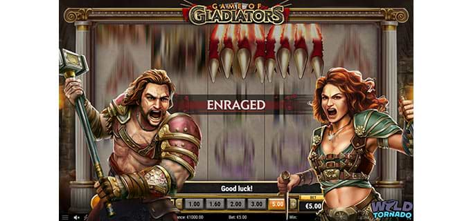 The Enraged feature of the Game of Gladiators slot machine