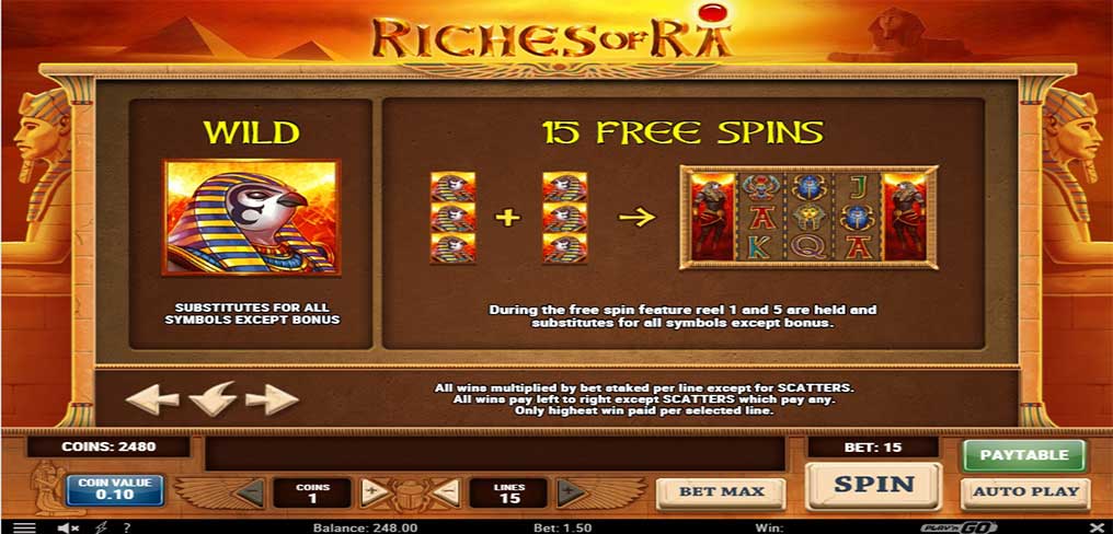 Riches of Ra Free spins