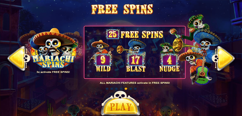 Esqueleto Mariachi Free Spins