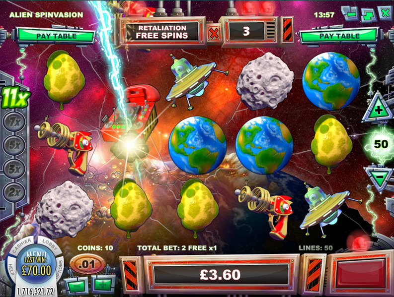 Screenshot Alien Spinvasion slot machine