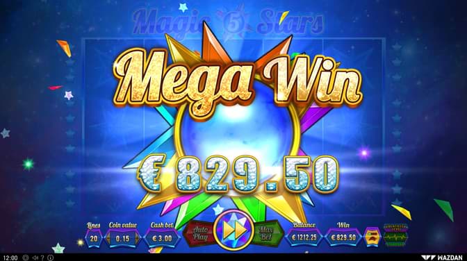 Big win on the Magic Stars 5 slot machine