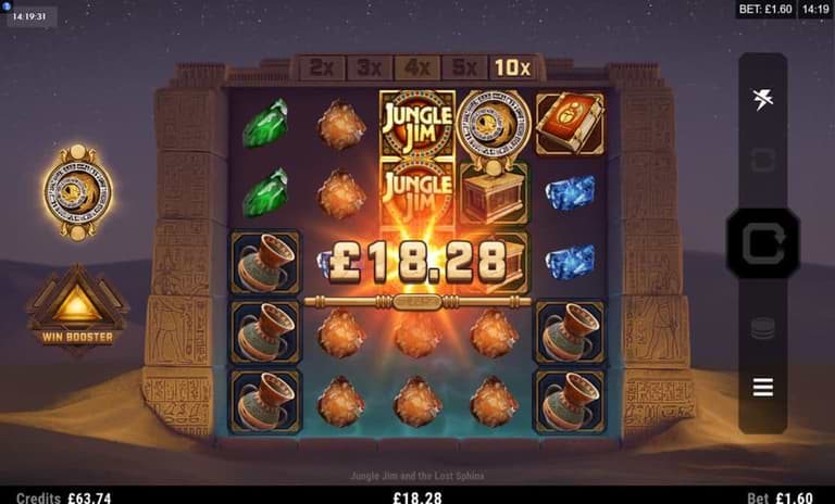 Jungle Jim and the Lost Sphinx screenshot - rolling reels slot