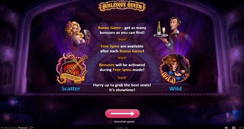 Burlesque Queen slot machine bonus