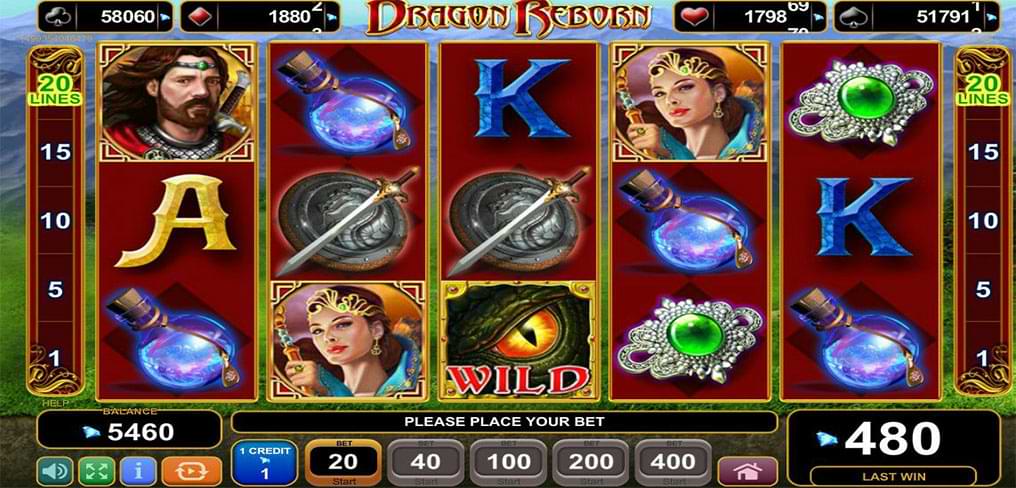 Dragon Reborn slot machine screenshot