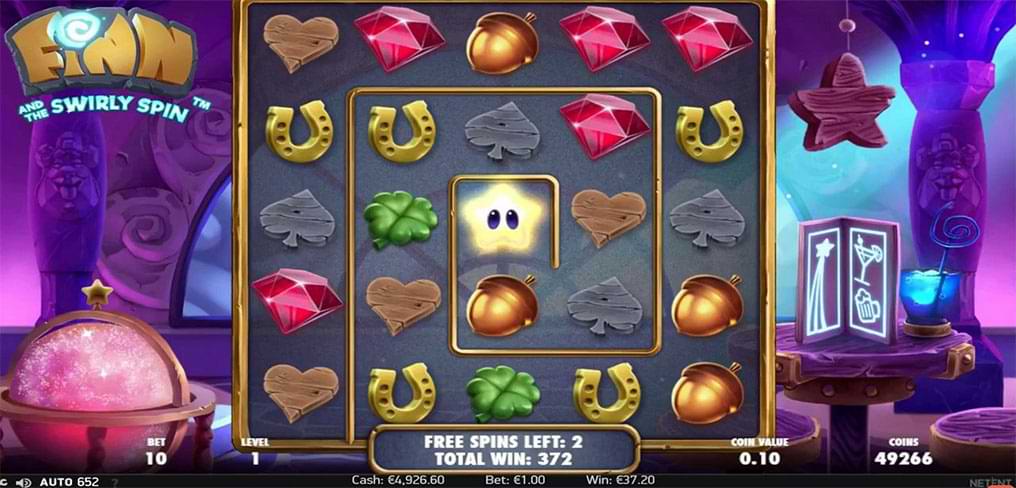 Finn and the Swirly Spin slot machine screenshot