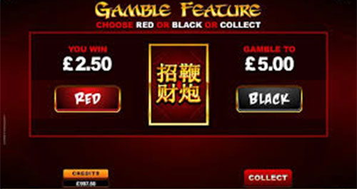 Lucky firecracker slot machine gamble feature