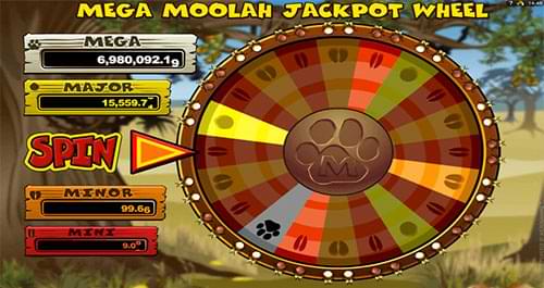 Mega Moolah slot  machine jackpot wheel